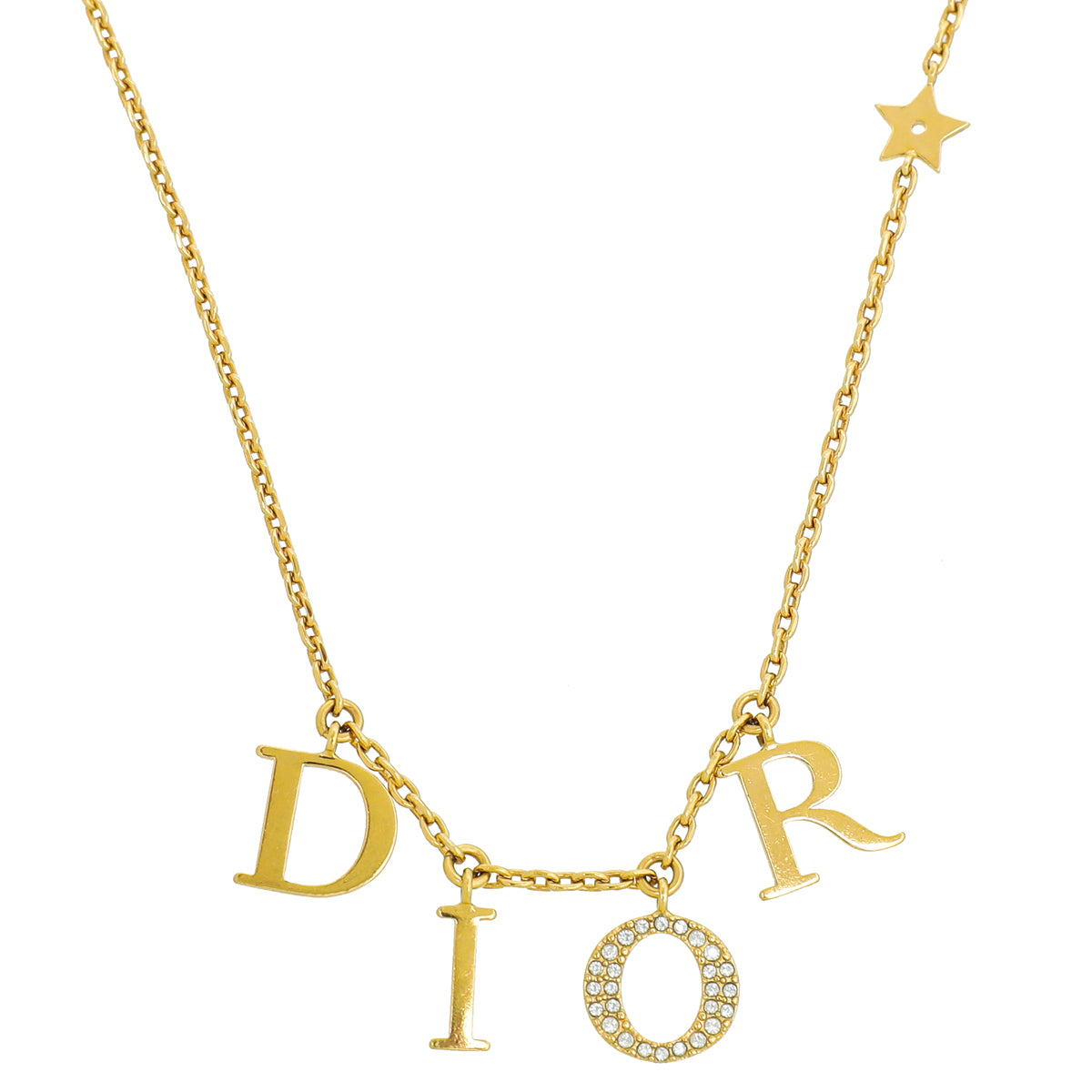 Miss Dior Necklace GoldFinish Metal with White Resin Pearls and  SilverTone Crystals  DIOR SI